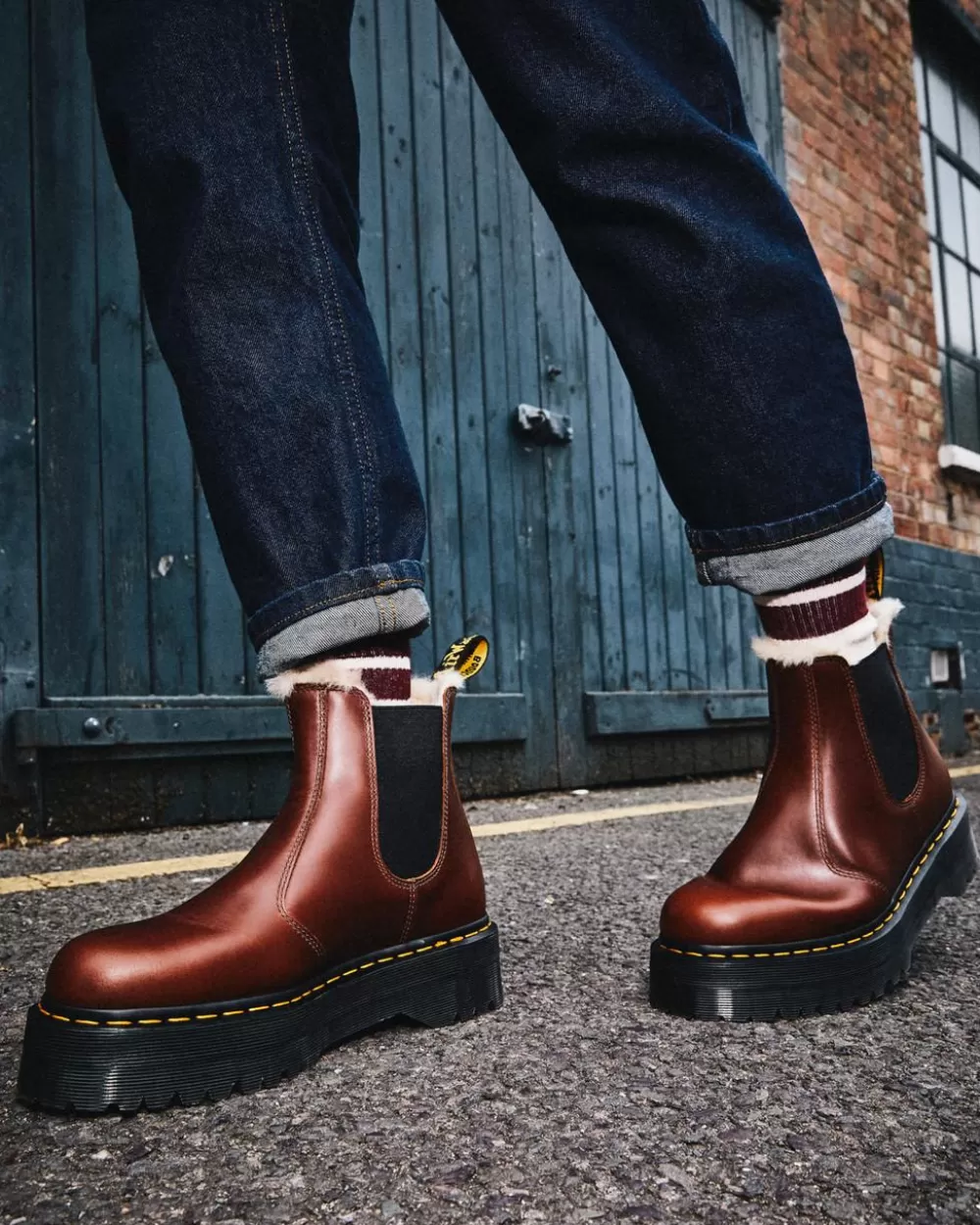 2976 Quad Faux Fur Lined Platform -Maiharit*Dr. Martens Clearance