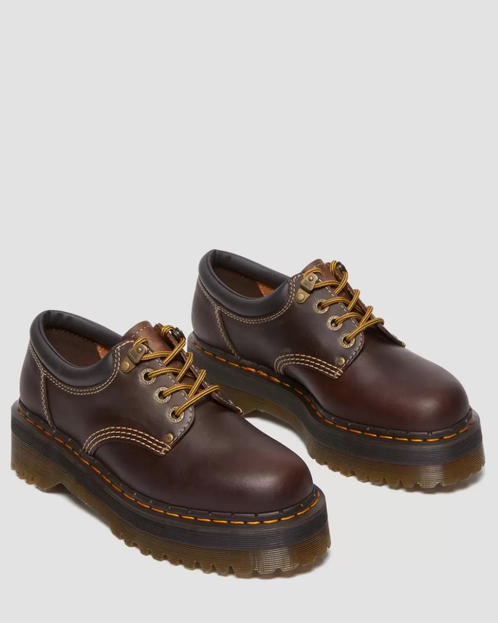 8053 Quad Ii Crazy Horse Leather Platform -Kengät*Dr. Martens Hot