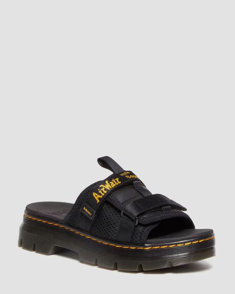 Ayce Logo Milled Leather Strap Platform -Lipokkaat*Dr. Martens Outlet