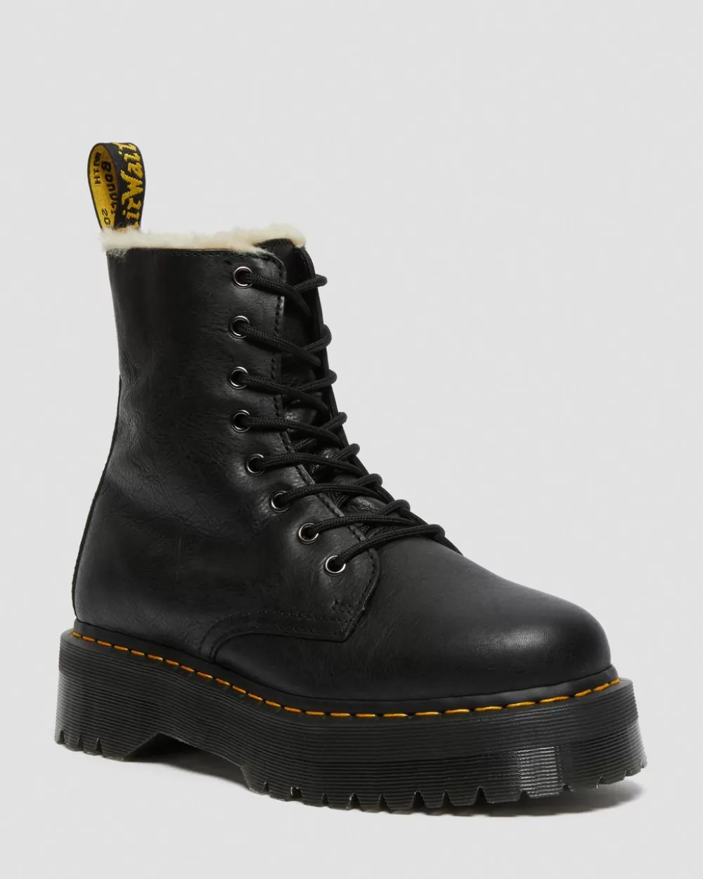 Jadon Faux Fur Lined Leather Platform -Maiharit*Dr. Martens Clearance