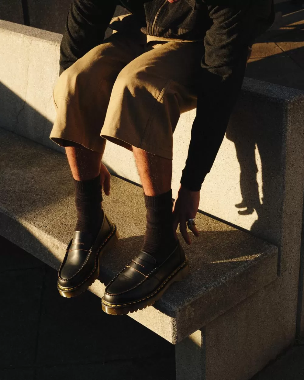 Penton Bex Yellow Stitch Quilon Leather -Loaferit*Dr. Martens Best Sale